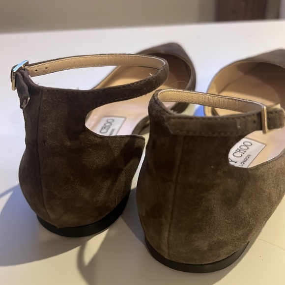 Brown Suede Jimmy Choo Ballet Flats - Picture 5 of 6